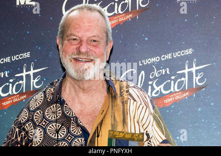 Terry Gilliam an "dem Mann, der getötet Don Quixote" fotoshooting im Hotel Bernini am 21. September in Rom, Italien 2018. Stockfoto