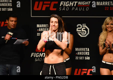 Sao Paulo, Brasilien. Sept 2018 21. PESAGEM UFC FIGHT NIGHT MARRETA X ANDERS - Wiegen der UFC Fight Night Marreta X Anders, an diesem Freitag (21) in São Paulo. Im Foto Marina Rodriguez. (Foto: Roberto Casimiro/Fotoarena) Credit: Foto Arena LTDA/Alamy leben Nachrichten Stockfoto