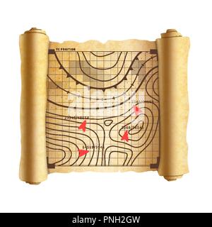 Battlefield Regelung mit Ziele auf alten Texturierte blättern, vintage Karte isoliert auf weißem Stock Vektor