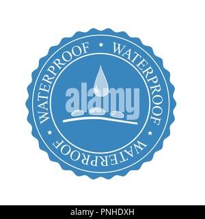 Wasserdicht Kreis Symbol. Vector Illustration. Blau palette Stock Vektor