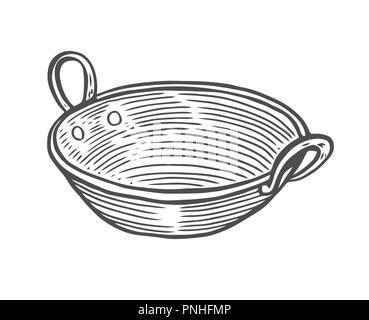 Tiefe Kupferplatte, im alten Stil Gravur, handbemalte Abbildung Stock Vektor