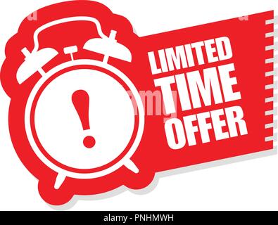Zeitlich begrenztes Angebot Aufkleber - klingeln Wecker, Verkauf Symbol Stock Vektor