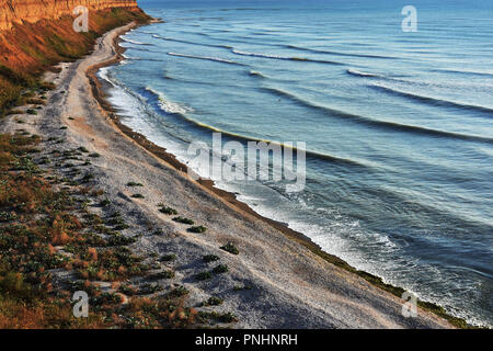 Erstaunlich Herbst Natur Landschaft an der Küste des Schwarzen Meeres bei Tuzla Strand, Rumänien Stockfoto