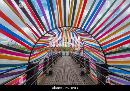 September 2018. Gateway zur Integration Installation durch die Stadt St. Étienne auf der OXO Tower Wharf in London, Großbritannien. Credit: Malcolm Park/Alamy. Stockfoto