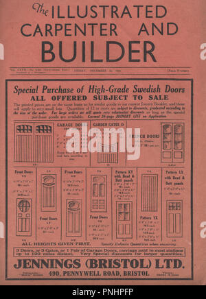 Jahrgang die Illustrierte Tischler und Builder Magazine vom 20. Dezember 1935 Eine beliebte wöchentliche Gebäude Fachzeitschrift erstmals im Jahre 1877 veröffentlicht und lief bis 1971 Stockfoto