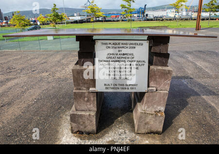 Belfast, Nordirland - 23. August 2018: Der helling, auf denen RMS Titanic gebaut wurde und in der historischen Stadt Belfast, Nord gestartet Stockfoto