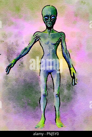 Space Alien Abbildung Stockfoto