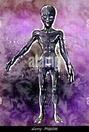 Space Alien Abbildung Stockfoto