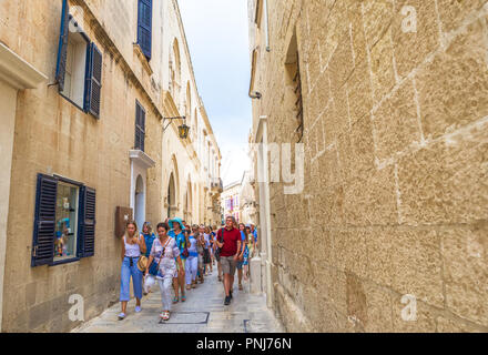 Die engen Gassen von Mdina, die alte Hauptstadt von Malta. Stockfoto