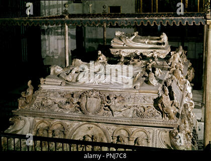 SEPULCRO DE LOS REYES CATOLICOS/FELIPE EL HERMOSO Y JUANA LA LOCA. Autor: FANCELLI, Domenico. Lage: CATEDRAL - Capilla Real - Interieur. GRANADA. Spanien. Stockfoto