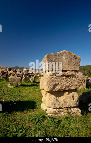 Basilika paleocristiana de Es Cap des Port, siglo V despues de Cristo. Fornells. Es Mercadal. Menorca Islas Baleares. Spanien. Stockfoto