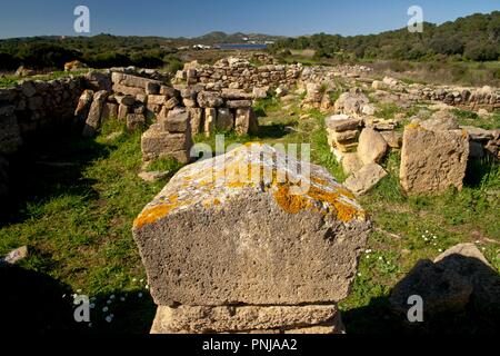 Basilika paleocristiana de Es Cap des Port, siglo V despues de Cristo. Fornells. Es Mercadal. Menorca Islas Baleares. Spanien. Stockfoto