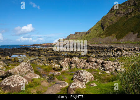 Der Blick Richtung Giant's Causeway in Nordirland. Stockfoto