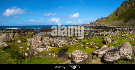 Der Blick Richtung Giant's Causeway in Nordirland. Stockfoto