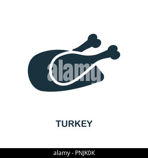 Türkei Symbol. Schwarzweiß-Design. UI. Pixel Perfect einfache Piktogramm Türkei Symbol. Web Design, Anwendungen, Software, drucken. Stockfoto