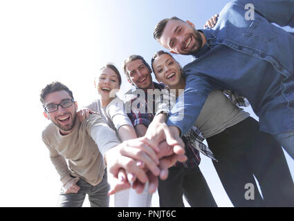 Creative Team, mit gefalteten Händen zusammen Stockfoto