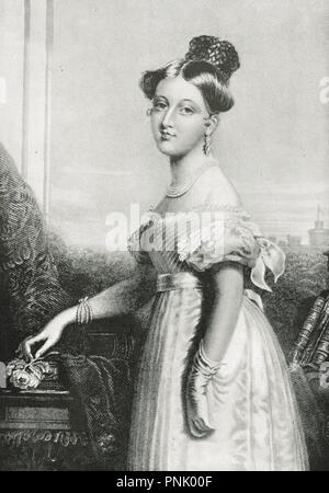 Prinzessin Victoria, 16 Jahre alt, zukünftige Königin Victoria als junges Mädchen. Später Königin des Vereinigten Königreichs von Großbritannien und Irland, Kaiserin von Indien Stockfoto