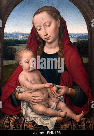 Jungfrau und Kind von Hans Memling (1430-1494), Öl auf Eichenholz, c. 1480-90 Stockfoto