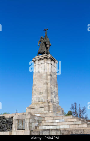 Das Denkmal für die sowjetischen Armee, Knyazheska Garten, Sofia, Bulgarien. Stockfoto