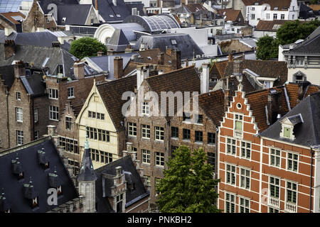 Panoramablick auf die Stadt Gent, Detail der Stadt von Belgien, Europa Stockfoto