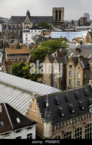 Panoramablick auf die Stadt Gent, Detail der Stadt von Belgien, Europa Stockfoto
