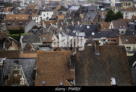 Panoramablick auf die Stadt Gent, Detail der Stadt von Belgien, Europa Stockfoto
