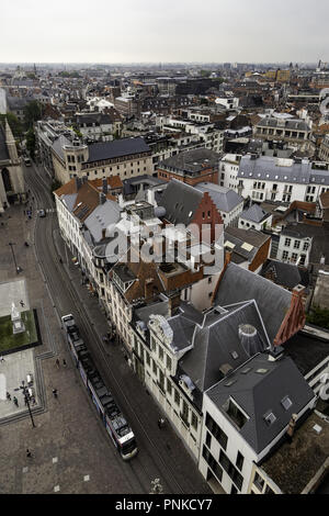 Anzeigen von Gent von der Höhe, Detail von Belgien, Tourismus Stockfoto
