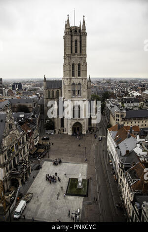 Anzeigen von Gent von der Höhe, Detail von Belgien, Tourismus Stockfoto
