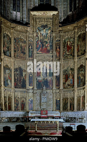 RETABLO MAYOR DE LA CATEDRAL DE AVILA - SIGLO XV-XVI. Autor: BERRUGUETE, Pedro. Lage: CATEDRAL - Interieur. AVILA. Spanien. Stockfoto