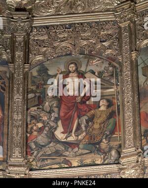 RESURRECCION DE JESUCRISTO - las mejores DEL RETABLO MAYOR - SIGLO XVI. Thema: VASCO DE LA ZARZA. Lage: CATEDRAL - Interieur. AVILA. Spanien. Stockfoto