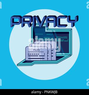 Laptop Datenschutz Symbol Vektor illustration Design Stock Vektor