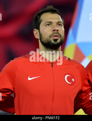 Trabzon, Türkei - September 7, 2018. Türkische Torwart Serkan Kirintili vor dem UEFA-Nationen Liga Match Türkei vs Russland in Trabzon. Stockfoto