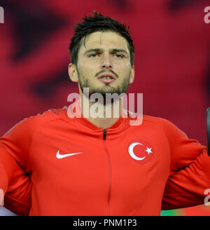 Trabzon, Türkei - September 7, 2018. Türkische Mittelfeldspieler Okay Yokuslu vor dem UEFA-Nationen Liga Match Türkei vs Russland in Trabzon. Stockfoto