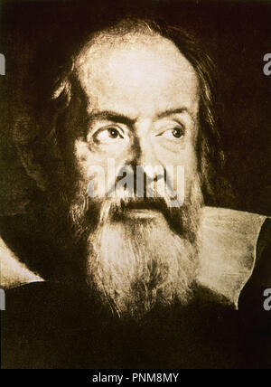 Galileo Galilei (15. Februar 1564 - vom 8. Januar 1642) war ein italienischer Universalgelehrten. Galileo ist eine zentrale Figur in der Übergang von der natürlichen Philosophie der modernen Wissenschaft und in der Transformation der wissenschaftlichen Renaissance in eine wissenschaftliche Revolution. Autor: SUSTERMANS, Justus. Lage: Biblioteca Nacional - coleccion. MADRID. Spanien. Stockfoto