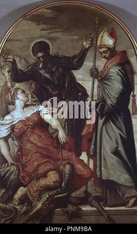 LA PRINCESA SAN JORGE Y SAN LUIS - SIGLO XVI-MANIERISMO ITALIANO. Ort: ACADEMIA DE BELLAS ARTES. Venedig. ITALIA. Stockfoto