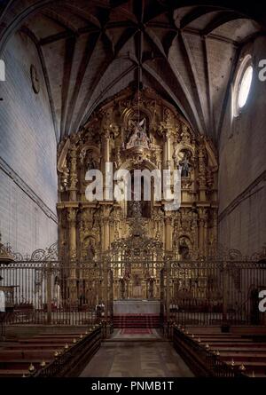 BARROCO RETABLO DE LA CATEDRAL DE CORIA - Siglo XVIII. Autor: VILLANUEVA HERMANOS. Lage: CATEDRAL DE SANTA MARIA DE LA ASUNCIÓN. Cória. CACERES. Spanien. Stockfoto