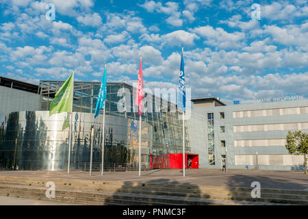 Fakultät für Mathematik und Informatik an der Forschung Campus, Campus Garching, Technische Universität München Stockfoto