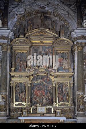 RETABLO DE LA CAPILLA DE LA NATIVIDAD - SIGLO XVI. Autor: MARTIN DE LA HAYA. Lage: CATEDRAL - Interieur. BURGOS. Spanien. Stockfoto