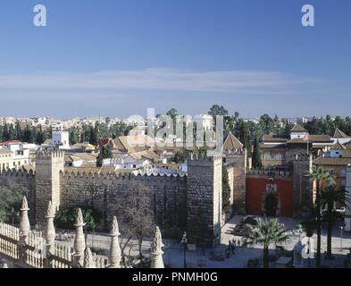 Puerta de los Leones, Vista desde La Catedral, Sevilla. Stockfoto