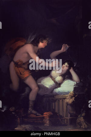 'Allegorie der Liebe, Amor und Psyche", 1798-1805, Öl auf Leinwand, 220,5 x 155,5 cm. Thema: Goya, Francisco de. Lage: FUNDACION CAMBO. Barcelona. Spanien. Stockfoto