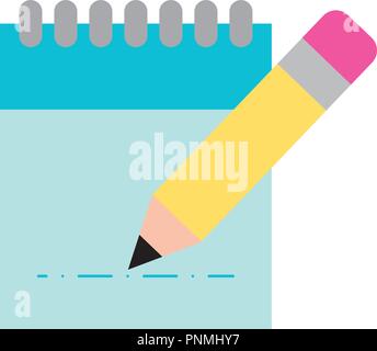 Grafik Design Notizblock Bleistift Schreiben Stock Vektor