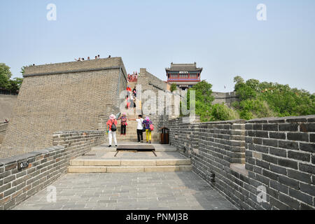 Hauptgebäude des Laolongtou Great Wall Abschnitt, Alte Drachen Kopf, Shanhai Pass Shanhaiguan, Qinhuangdao, Provinz Hebei, China. Stockfoto