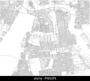 Karte von Khartum, Satelliten-, Stadt, Sudan. Straßen. Afrika Stock Vektor