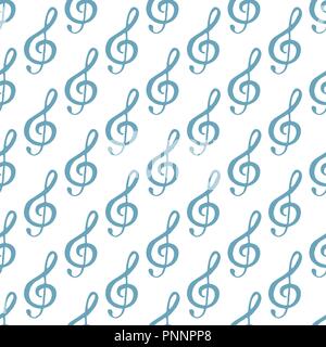 Musik beachten Sie nahtlose Muster Vector Illustration. Hand gezeichnet skizziert doodle Noten Symbole. Stock Vektor