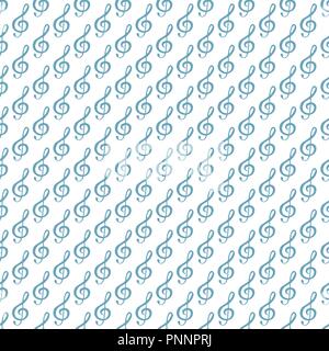 Musik beachten Sie nahtlose Muster Vector Illustration. Hand gezeichnet skizziert doodle Noten Symbole. Stock Vektor