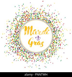 Mardi Gras kalligrafischen Schrift. Typografische Grußkarte Design. Kalligraphie Schrift für den Urlaub wünscht. Handgezeichneten Schriftzug Text Vector illu Stock Vektor