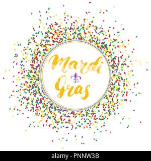 Mardi Gras kalligrafischen Schrift. Typografische Grußkarte Design. Kalligraphie Schrift für den Urlaub wünscht. Handgezeichneten Schriftzug Text Vector illu Stock Vektor