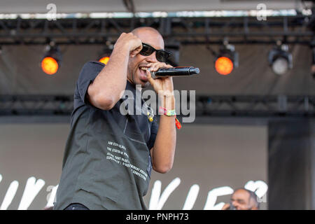 Las Vegas, Nevada, USA. 21 Sep, 2018. MIKE XAVIER während das Leben ist schön Musik Festival in Las Vegas, Nevada Credit: Daniel DeSlover/ZUMA Draht/Alamy leben Nachrichten Stockfoto