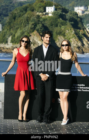 Madrid, Madrid, Spanien. 22 Sep, 2018. Laetitia Casta, lily-rose Melody Depp, Louis Garrel besucht" ein treuer Mann' Fotoshooting während der 66Th San Sebastian International Film Festival im Aquarium am 22. September 2018 in San Sebastian, Spanien Credit: Jack Abuin/ZUMA Draht/Alamy leben Nachrichten Stockfoto