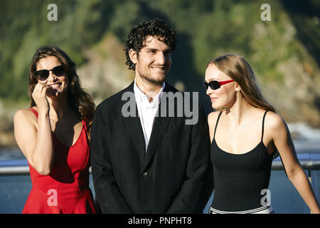 Madrid, Madrid, Spanien. 22 Sep, 2018. Laetitia Casta, lily-rose Melody Depp, Louis Garrel besucht" ein treuer Mann' Fotoshooting während der 66Th San Sebastian International Film Festival im Aquarium am 22. September 2018 in San Sebastian, Spanien Credit: Jack Abuin/ZUMA Draht/Alamy leben Nachrichten Stockfoto